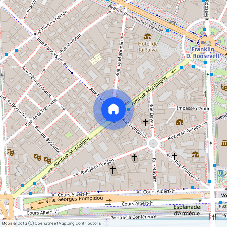 Avenue Montaigne et Rue Francois Premier 75008 Paris (8e arrondissement)