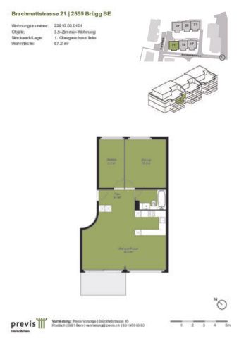 Bel appartement de 3,5 pièces près de la forêt à Brügg - Foto 3