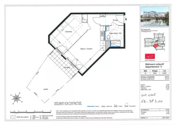 Location appartement T2 42.37m² à Savigny-Le-Temple (77176) - Photo 1