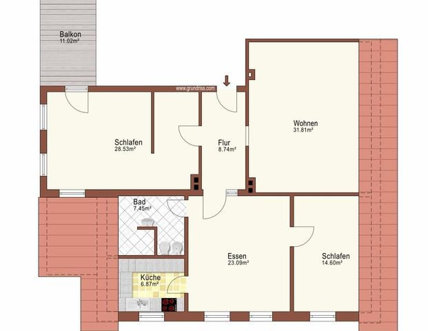 Großzügige, möblierte Wohnung in Porta Westfalica, Barkhausen - Foto 1