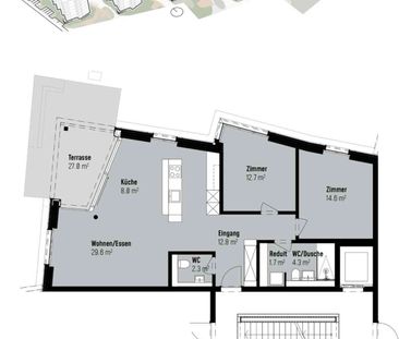3.5 Zimmer, 90 m², EG - Foto 5