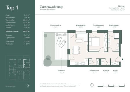 Neuwertige, teilmöblierte Wohnung mit kleinem Garten im Zentrum - Photo 5