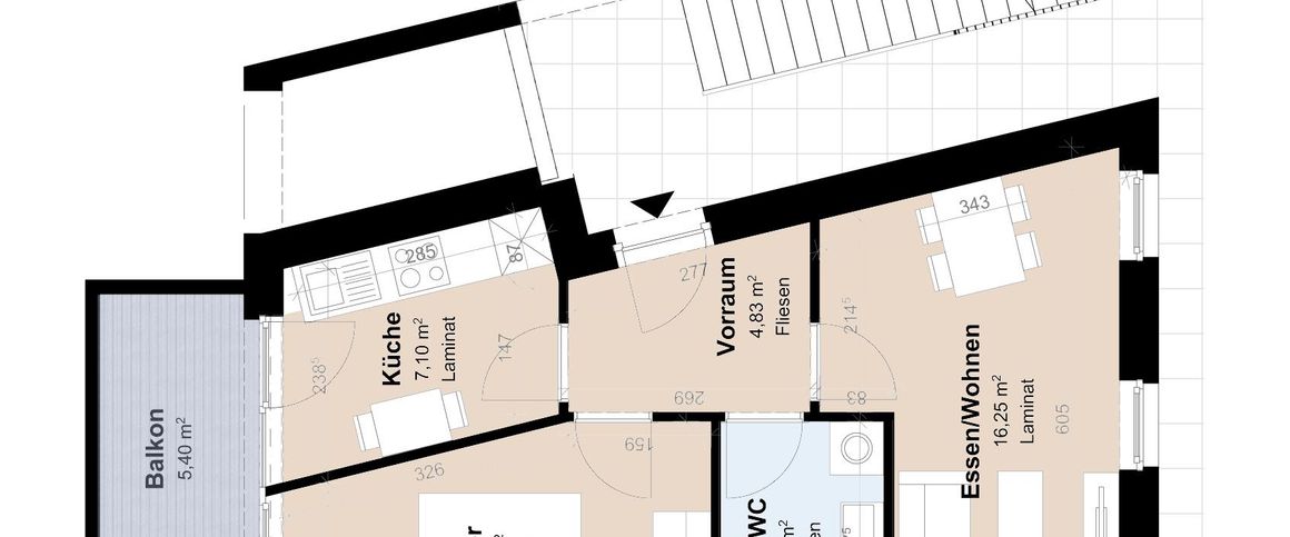 2,5 Zimmer geförderte Neubauwohnung mit Balkon - Foto 1