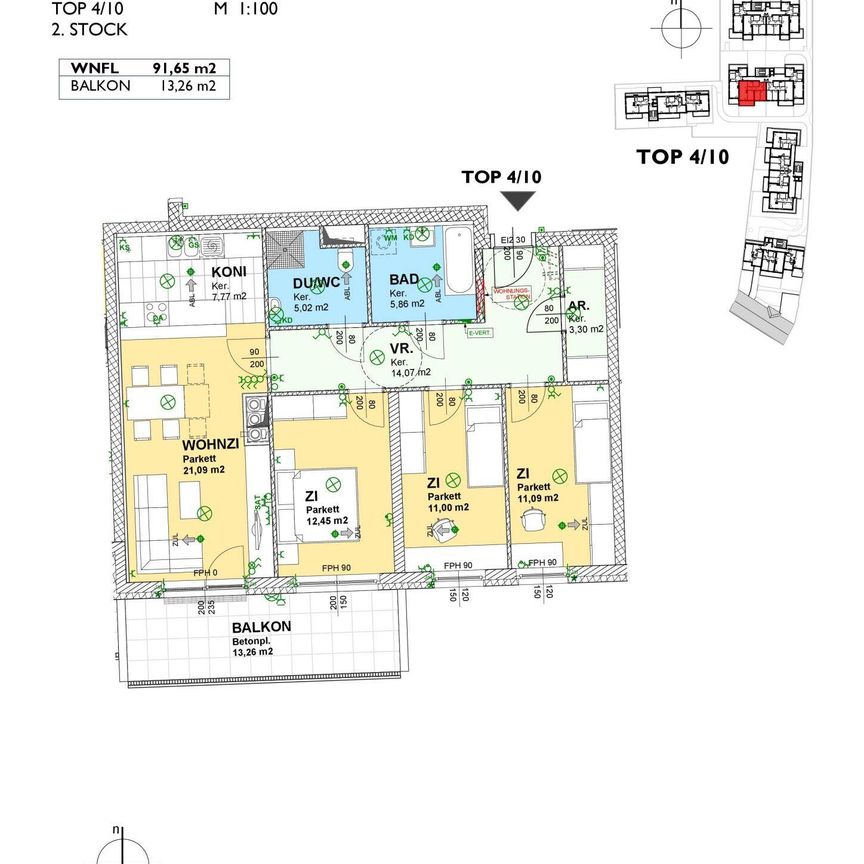 Balkonwohnung mit 4 Zimmern in Heiligeneich - Foto 1