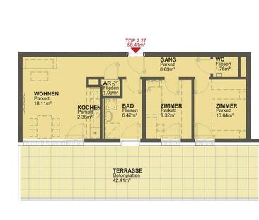 AKTION - Ein Monat Mietfrei -3 Zimmer DG Wohnung mit 42m² Dachterra... - Foto 5