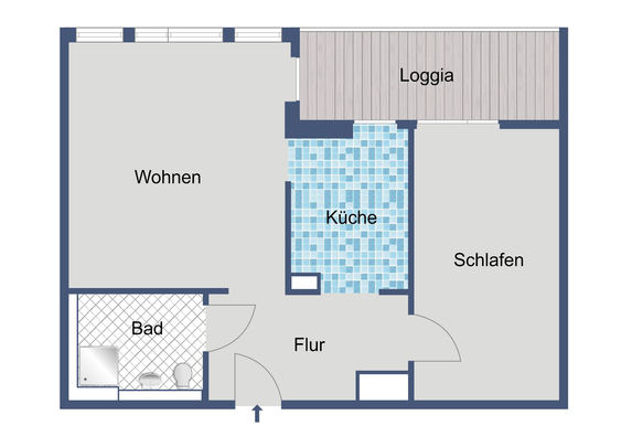 Komfortable 2-Zimmer-Wohnung mit Keller im 1. Obergeschoss - Foto 1