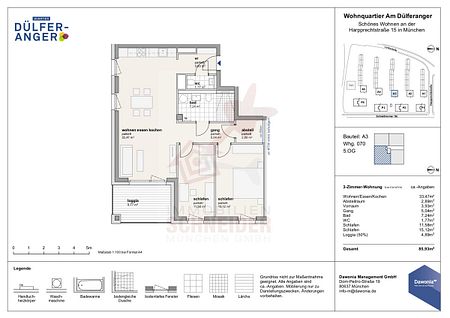 IMMOBILIEN SCHNEIDER - Neubau Erstbezug - traumhaft schöne 3 Zimmer Wohnung mit EBK, Parkett, Balkon - Foto 3