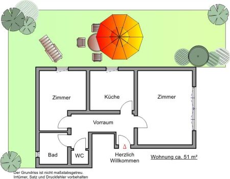 NEU - Eine reizende 2-Zimmer-Wohnung mit ca. 51 m², dazu ein Garten mit ca. 30 m² und einen PKW– Stellplatz in einem Zweifamilienhaus. - Photo 5