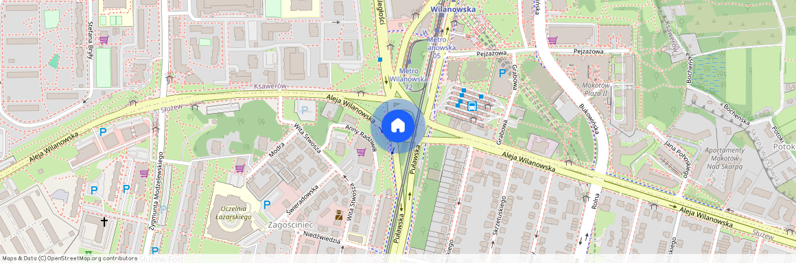 al. Aleja Wilanowska, Ksawerów, Mokotów, Warszawa, mazowieckie