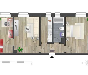 Kleine 3-Raum-Wohnung mit Balkon in ruhiger Wohnlage - Foto 1