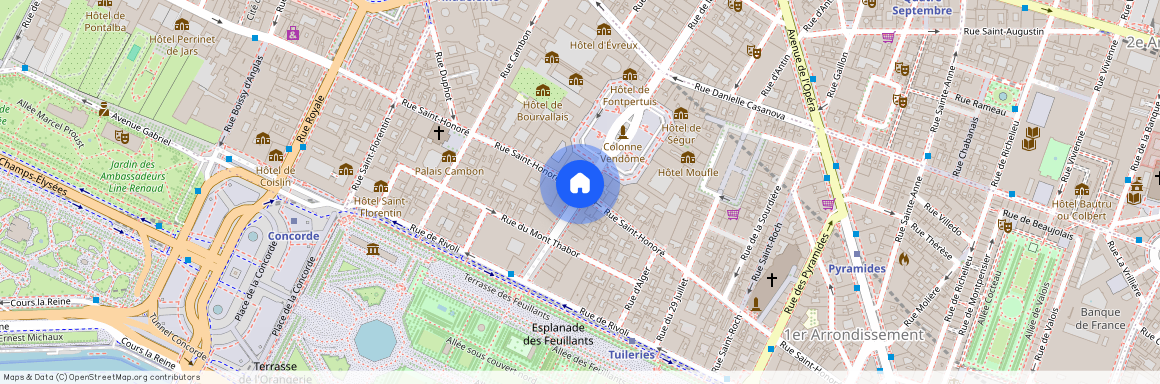 Rue Saint Honoré et Rue de Castiglione 75001 Paris (1er arrondissement)