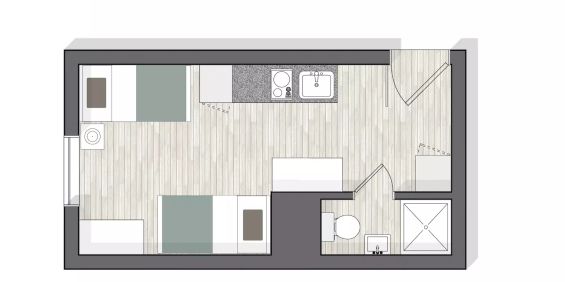 Standard Twin Bed Studio High Floor - Photo 3