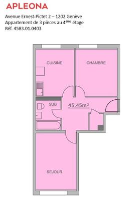 3 Zimmer, 45 m², 4. Stock - Photo 1