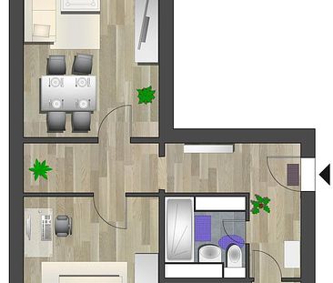 2-Raum-Wohnung in zentraler Lage - Foto 5