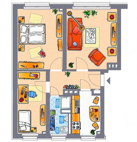 3-Raum-Erdgeschosswohnung mit Tageslichtbad - Photo 2