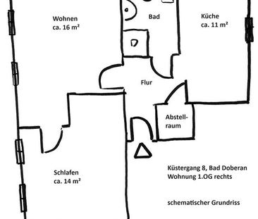 Bad Doberan - gepflegte 2-Raum-Wohnung Nähe Mollistraße - Foto 1