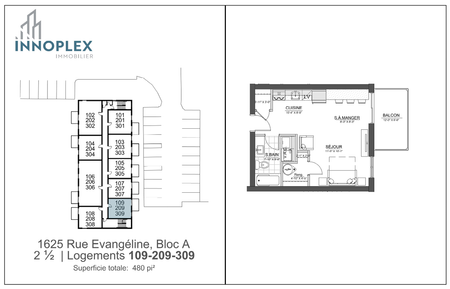 2½ — 209 – 1625 Evangéline - Photo 5