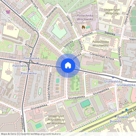 ul. Henryka Sienkiewicza, Plac Grunwaldzki, Śródmieście, Wrocław, dolnośląskie