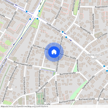 Karl-Marr-Straße, 81479 München Solln ca. 7, 8 km south-west of Munich-center