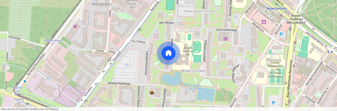 ul. Lwa Tołstoja 1, Wawrzyszew, Bielany, Warszawa, mazowieckie