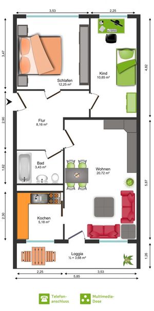 3-Raum-Wohnung mit Balkon und ZMV - Photo 1