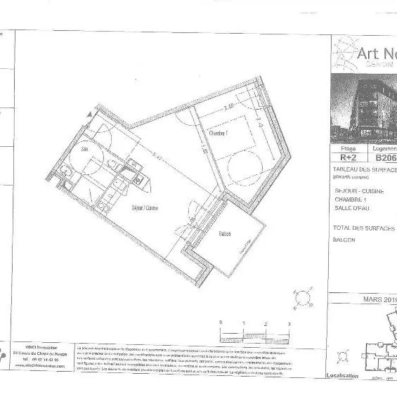 Appartement à louer 2 pièces 41.9m² - Photo 2