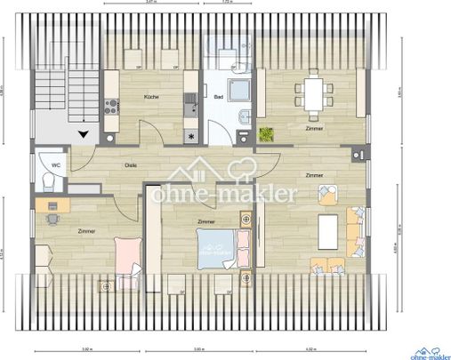 Lichtdurchflutete 3,5-Zi-Dachgeschosswohnung mit Panoramablick auf der Bellevue - Foto 1