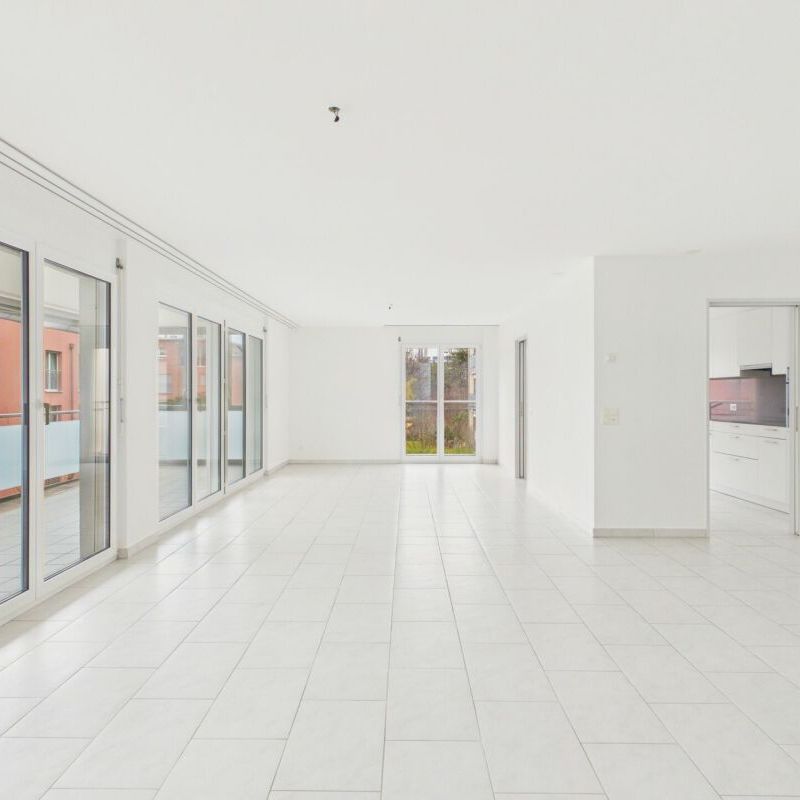 Moderne 5.5-Zimmerwohnung im Erdgeschoss mit Cheminée und grossem Sitzplatz - Foto 1