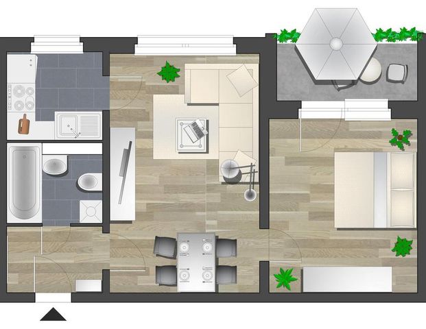 Modernisierte 2-Raum-Wohnung mit Balkon - Foto 1