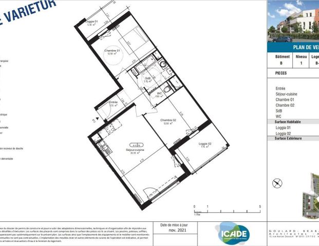 location Appartement T3 DE 65.1m² À LAMBERSART - Photo 1