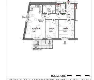 Eckwohnung mit 3 Zimmern und Balkon- ERSTBEZUG im Projekt Go2Eisens... - Foto 5