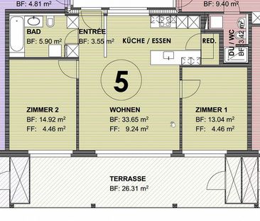 3.5 Zimmerwohnung in Feuerthalen - Foto 6