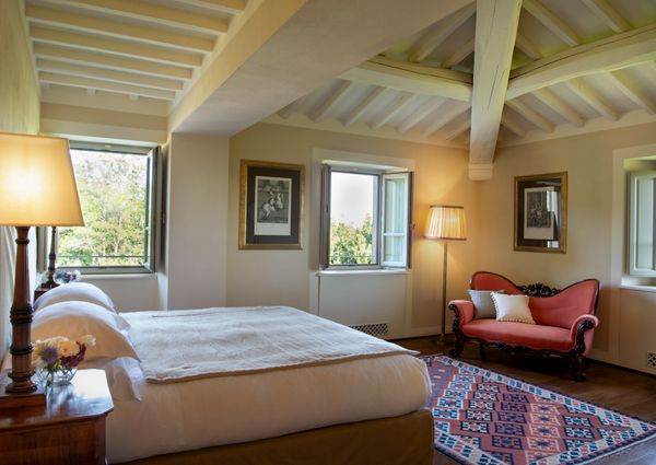 Villa Casetta encircled by Merlot vineyards
