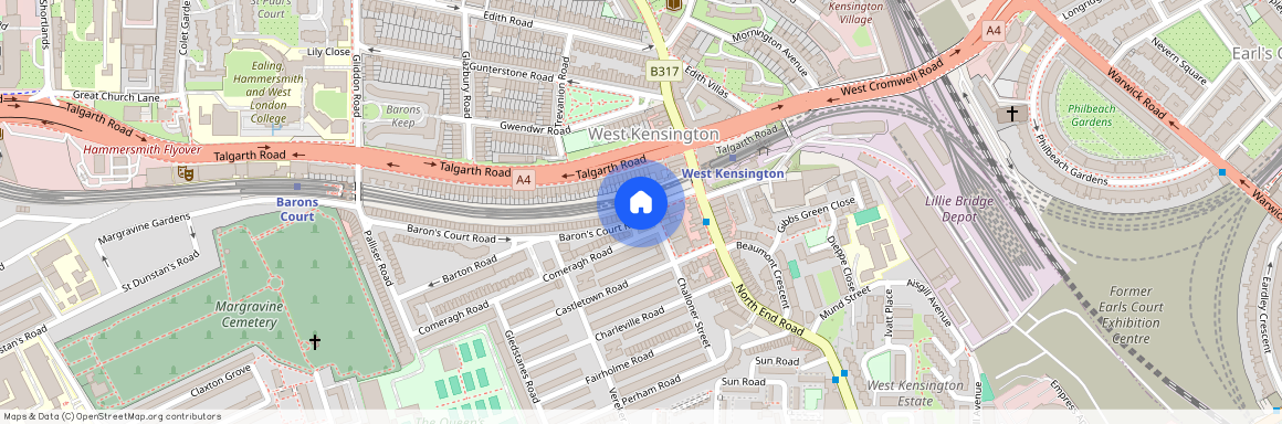 Barons Court Road, Barons Court, London, W14