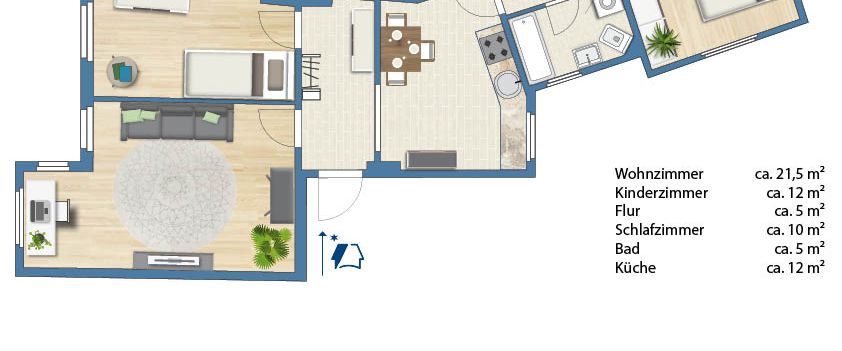 Zwischen Reichardts Garten & Saale... Individuelle 3-Raum-Wohnung wartet auf neue Bewohner - Foto 1