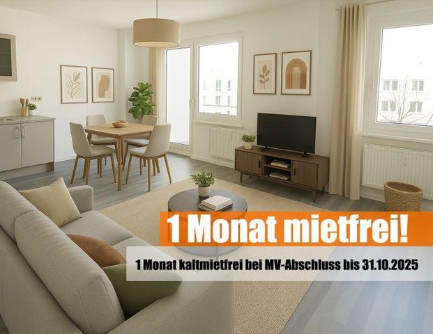 Völlig neu durch Umplanung mit 30 m² Wohnzimmer, Einbauküche + Südbalkon! einen Monat kaltmietfrei bei MV-Abschluss bis zum 31.10.25 - Foto 1