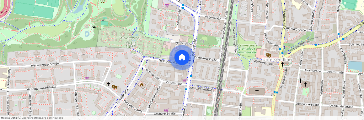 Nestroystraße, 81373 München Sendling-Westpark ca. 4, 0 km south-west of Munich-center