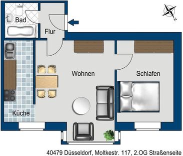 Tolle 2-Zimmer-Wohnung im beliebten Pempelfort - Photo 1