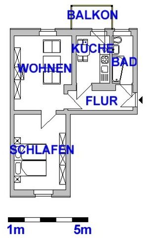 2-Raum-Wohnung mit Balkon im Zentrum - Foto 2