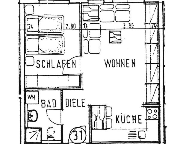 2-Raum-Wohnung, 45,2 m² im 1. OG, ruhige Lage in Gera-Aga - Photo 1