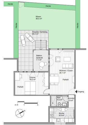 2.5 Zimmer, 60 m² - Foto 2