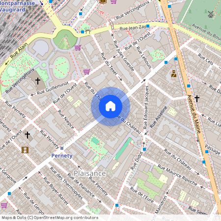 Rue Raymond Losserand et Rue du Château 75014 Paris (14e arrondissement)