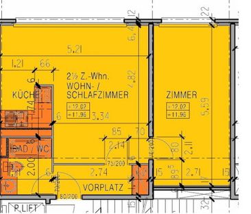 2.5 Zimmer, 47 m², 5. Stock - Foto 6