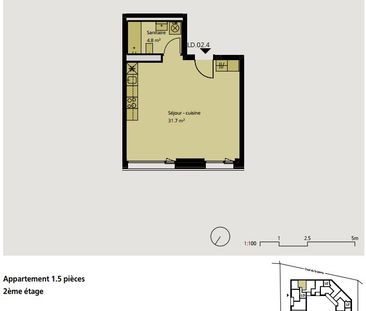 1.5 Zimmer, 36 m², 2. Stock - Photo 3