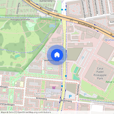 Seidlhofstraße, 80639 München Neuhausen ca. 4, 6 km west of Munich-center