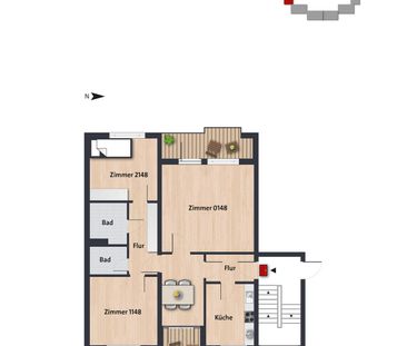Kleines günstiges Zimmer innerhalb einer 3er-WG // 2.OG li, Zimmer ... - Photo 1
