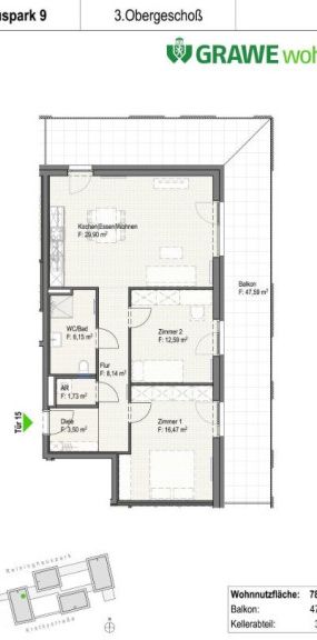 *78 m² moderne Wohnung mit Küche und Balkon in Reininghauspark – ab 1.2.26 - Photo 2