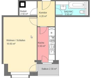 1 Zimmer, 21 m², 6. Stock - Photo 1
