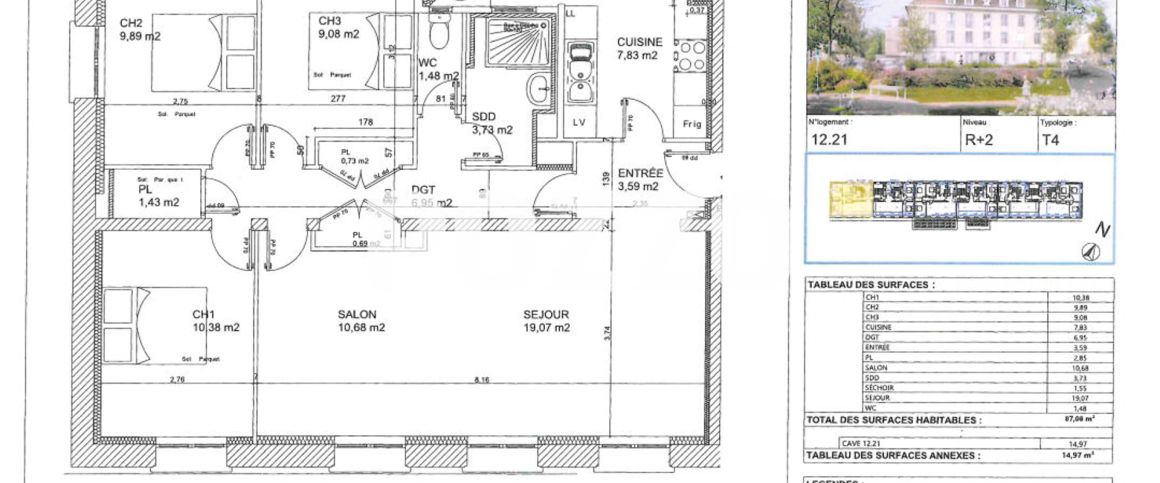 Appartement Caen 3 pièce(s) 74.42 m2 - Photo 1