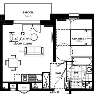 Appartement à louer 2 pièces 41.06m² - Photo 3